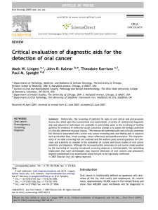 Critical evaluation of diagnostic aids for the detection of oral cancer