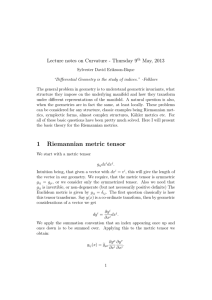 1 Riemannian metric tensor