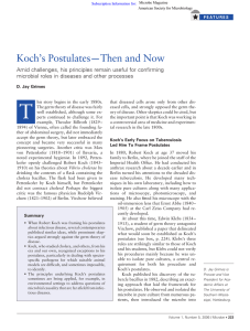 Koch`s Postulates—Then and Now