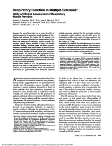 Respiratory Function in Multiple Sclerosis