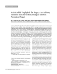 Antimicrobial Prophylaxis for Surgery: An Advisory