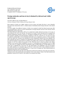 Foreign molecules and ions in beryl obtained by infrared and visible