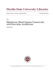 Multiferroic Metal Organic Frameworks with Perovskite Architecture