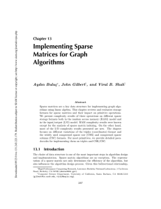 Implementing Sparse Matrices for Graph Algorithms