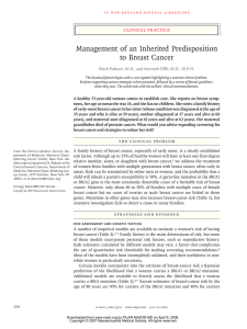 Management of an Inherited Predisposition to Breast Cancer
