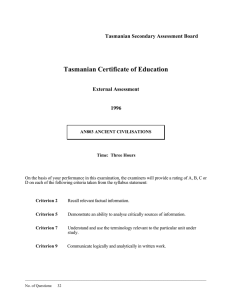 Tasmanian Certificate of Education