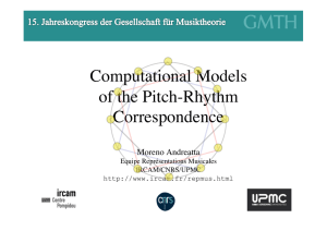Computational Models of the Pitch-Rhythm Correspondence