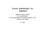 From arithmetic to algebra