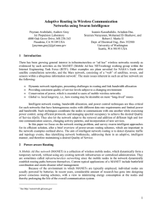 Adaptive routing in wireless communication networks using swarm