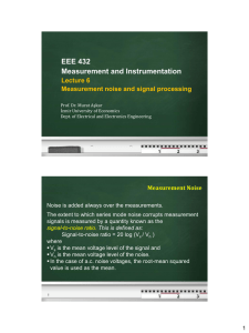 Measurement noise and signal processing