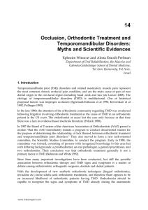 Occlusion, Orthodontic Treatment And Temporomandibular