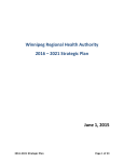 Winnipeg Regional Health Authority 2016 – 2021 Strategic Plan