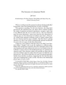 The Structure of a Quantum World - Philsci