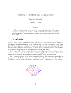 Ramsey`s Theorem and Compactness