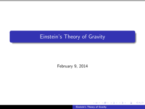 Einstein`s Theory of Gravity