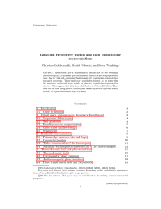 Quantum Heisenberg models and their probabilistic representations