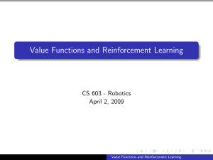 Value Functions and Reinforcement Learning
