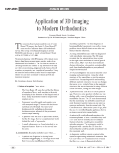Application of 3D Imaging to Modern Orthodontics