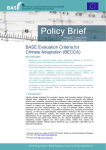 BASE Evaluation Criteria for Climate Adaptation (BECCA)