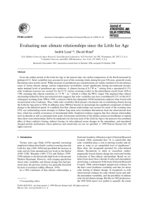 Evaluating sun–climate relationships since the Little Ice Age