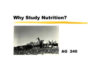 Why Study Nutrition?