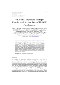 VR PTSD Exposure Therapy Results with Active Duty OIF/OEF
