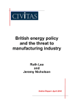 British energy policy and the threat to manufacturing industry