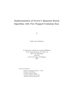 Implementation of Grover`s Quantum Search Algorithm with Two