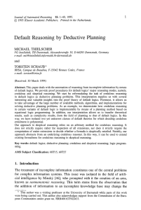 Default reasoning by deductive planning