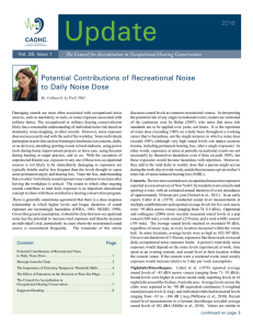 Potential Contributions of Recreational Noise to Daily Noise Dose