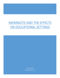 Meningitis and the effects on Educational settings