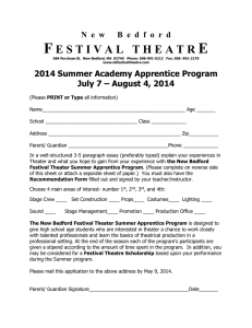 Summer Apprentice Program - New Bedford Festival Theatre