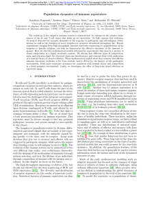 Population dynamics of immune repertoires