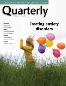 Treating anxiety disorders - Children`s Health Policy Centre
