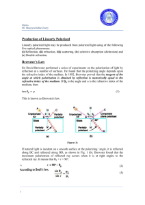 Production of Linearly Polarized Brewster`s Law