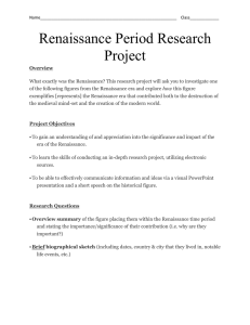 Renaissance Period Research Project