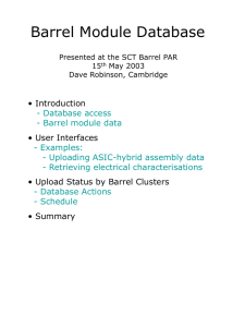 Status of Barrel Database