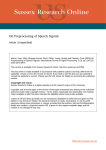 On Preprocessing of Speech Signals (PDF Available)