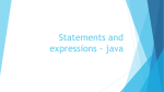 Statements and expressions