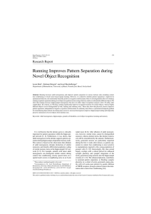 Running Improves Pattern Separation during Novel Object