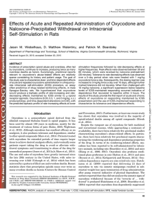 Effects of Acute and Repeated Administration of Oxycodone and