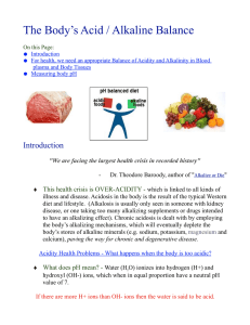 The Body`s Acid / Alkaline Balance