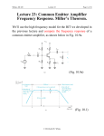 Lecture 23: Common Emitter Amplifier Frequency