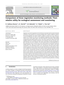 Comparison of three vegetation monitoring methods: Their relative