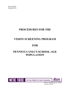 revised school vision screening procedures