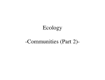Ecology -Communities (Part 2)-