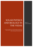 SOLAR PHYSICS AND BIOLOGY IN THE VEDAS