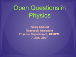 Open Questions in Physics
