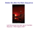 08 October: Stellar life after the Main Sequence