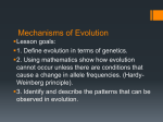 Mechanisms of Evolution - Mr. Doyle SUIS Science